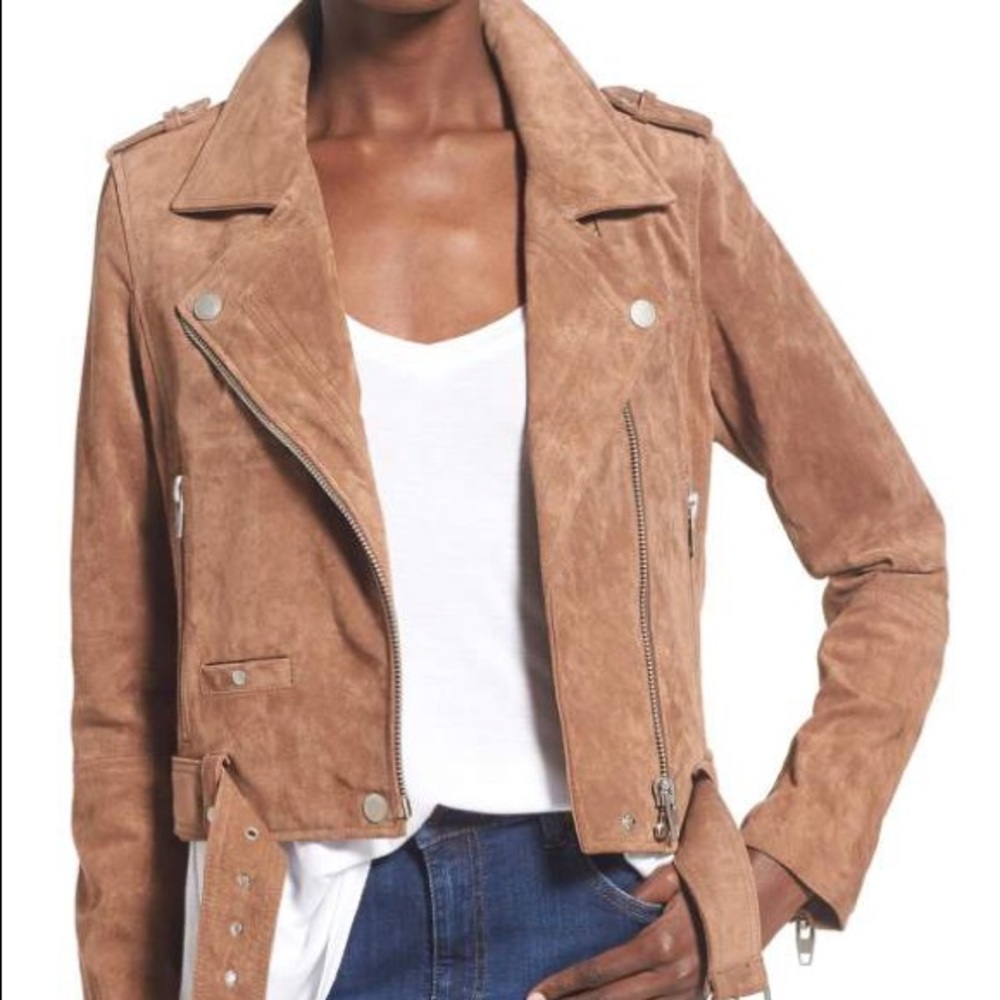BlankNYC Suede Moto Jacket in Coffee Bean Sz XS
